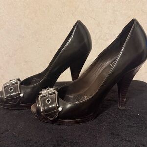 JV Boutique Black Heels with Buckle